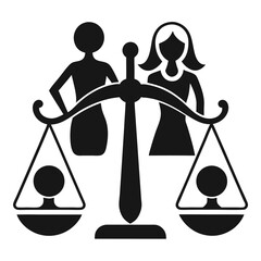 silhouette Justice and equality line icon on white background