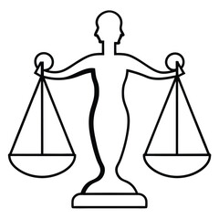 silhouette Justice and equality line icon on white background