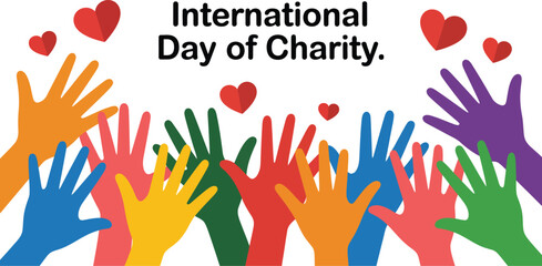 Colorful Hands and Hearts for Charity Day Celebration on May 9th a Symbol of Unity Love and Support