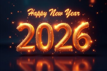 A festive scene with sparklers forming a 'Happy New Year' message..New Year 2026.