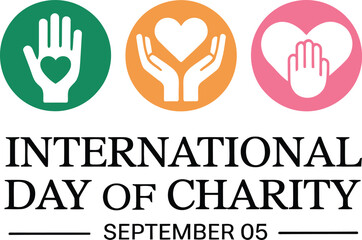 Obraz premium International Day of Charity Illustration with Hands Holding a Heart Celebrated on September 05 Promoting Philanthropy and Social
