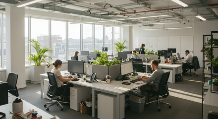 Modern Open Plan Office Workspace Design and Productivity