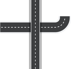 Fototapeta premium 3d winding road on a white isolated background. Road way location infographic template, simple curved road vector illustration.