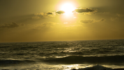 Golden Sunset Over the Sea
