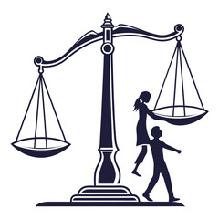 silhouette Justice and equality line icon on white background
