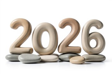 A rock formation featuring the year 2016 embedded within, great for use in historical or nostalgic themed designs..New Year 2026.