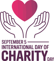 Fototapeta premium International Day of Charity vector illustration with colorful hearts forming a larger heart shape perfect for social media