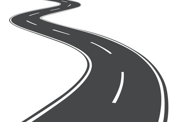 3d winding road on a white isolated background. Road way location infographic template, simple curved road vector illustration. © skilleddesigner90