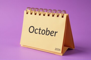A calendar with October marked, useful for planning and organization..New Year 2026.
