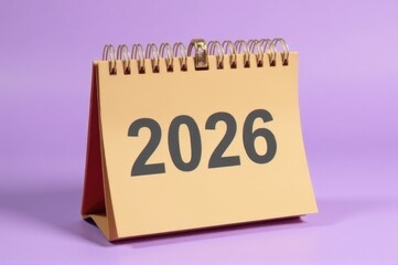 A calendar with the year 2026 written on it..New Year 2026.
