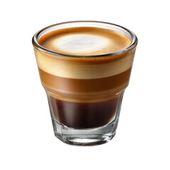 Coffee layered in a glass isolated on transparent background