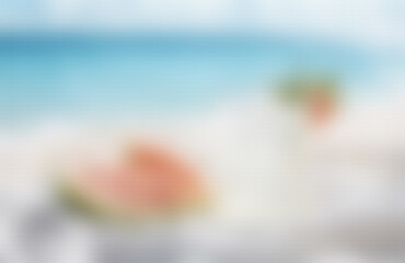 Summer beach blur background with tropical soft tones ideal for travel vacation and lifestyle designs