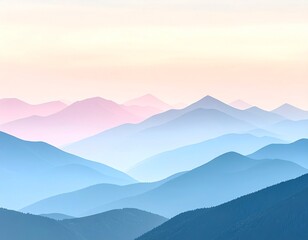 Obraz premium Soft pastel mountains with matte textures and gentle gradients 