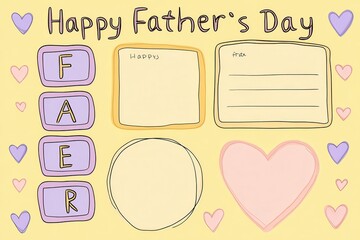 Happy father s day card template with fill in spaces