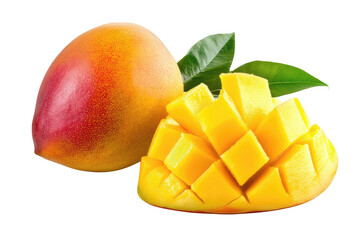 Fresh Mango with Slices  isolated on transparent background Remove png