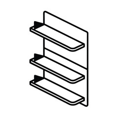 Obraz premium Wall shoe rack with three vented storage tiers Vector illustration