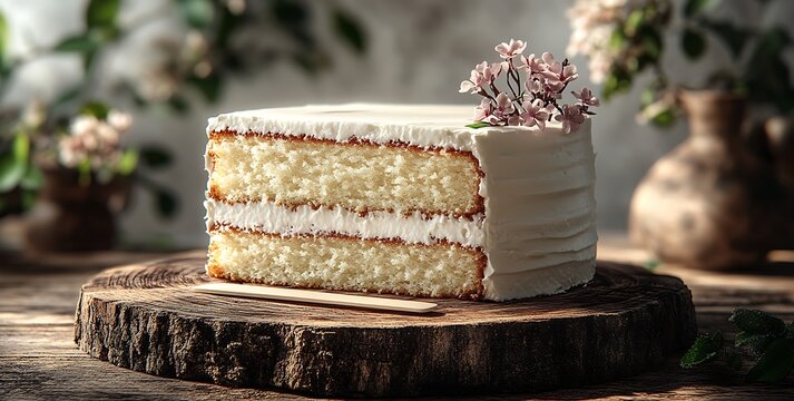 Elegant Cake Slice Mockup Delicious Bakery Photography