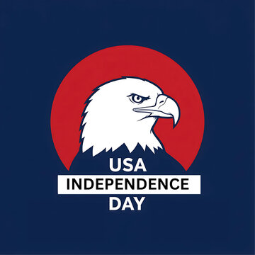 USA Independence Day: Patriotic Emblem Featuring American Eagle, 4th of July Celebration: National Holiday Design Concept