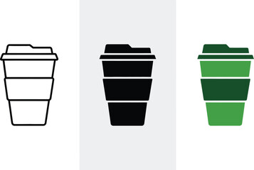 Coffee cup vector icons set takeaway coffee cup vector graphics disposable cup design elements vector editable stock vector illustration