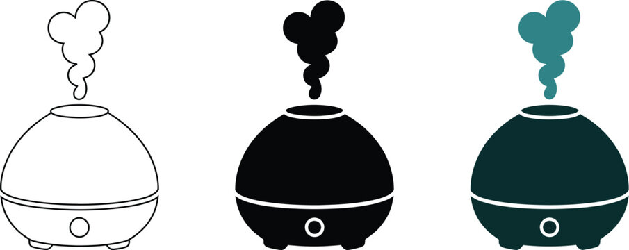 Essential oil diffuser vector illustration aromatherapy diffuser humidifier for home and spa use editable stock vector illustration