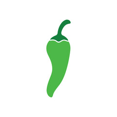 Green Chili Pepper Icon Vector, Fresh Spicy Vegetable Illustration, Healthy Food Clipart for Cooking, Market, and Farm Designs