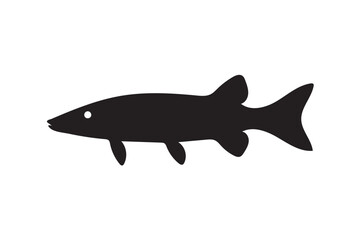 Fototapeta premium Pike fish silhouette