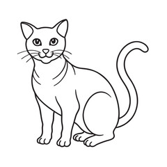 line art of single cat livestock