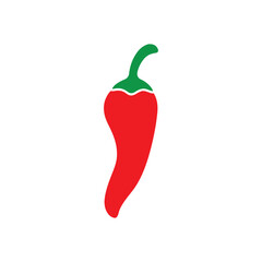 Red Chili Pepper Icon Vector, Hot Spicy Food Symbol, Fresh Vegetable Clipart for Cooking, Recipes, Kitchen, Organic Farm and Market Design Projects