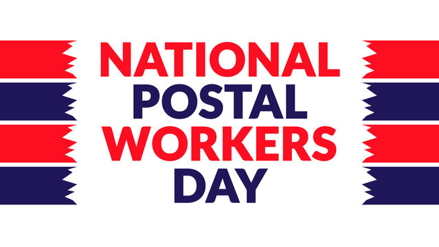 National Postal Workers Day text with side lines on a White background. Which is observed every year in July to celebrate National Postal Workers Day.