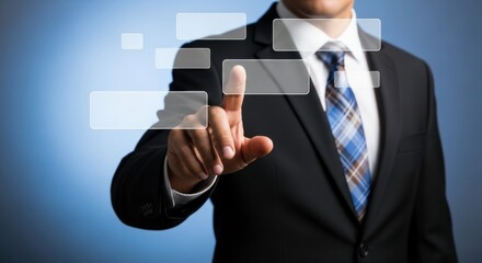 Businessman touch screen interface technology business professional corporate innovation solution