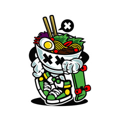 Ramen Bowl Riding Skateboard ...