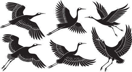 Seagull Silhouette Vector Set with Ocean Waves – Nautical and Coastal Design Elements for Marine-Themed Art and Decor