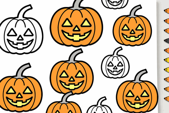 Cute Halloween Pumpkin Coloring Page for Kids- Printable Jack O Lantern Outline- Fun Fall Activity for Children- Spooky Season Coloring Book