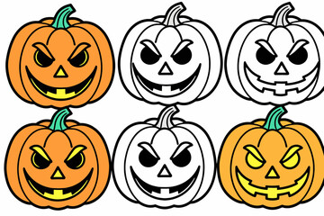 Halloween Pumpkin Carving Stencils-Printable Pumpkin Templates-Easy Jack O'Lantern Designs-Coloring Pages for Kids-Fall Activity-Spooky Halloween Crafts