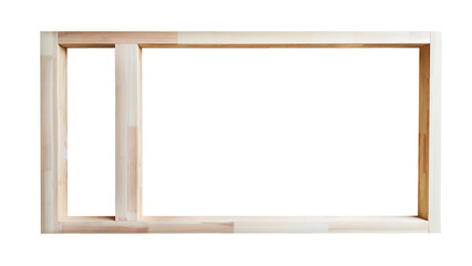 Wooden frames for windows of door with clean design mock up isolated on white background