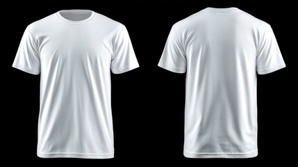 T-shirt with no branding or tags, front and back displayed together on transparent background for customization