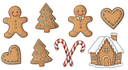 Charming christmas gingerbread cookies and decorations collection