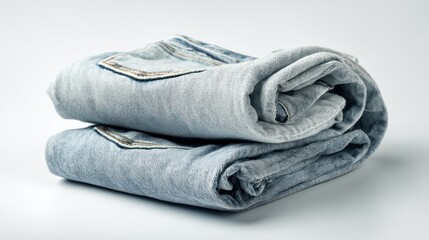 White background mockup of front and back views of vintage-style jeans, folded cuffs visible