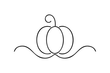 Elegant black pumpkin vine flourish vector