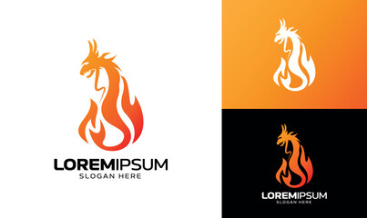 Flame dragon logo Art & Illustration