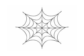 Black spiderweb graphic on white background arachnid
