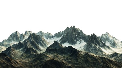 Dramatic mountain range vista with snow-capped peaks under a clear sky showcasing texture and majestic scenery for adventure enthusiasts.