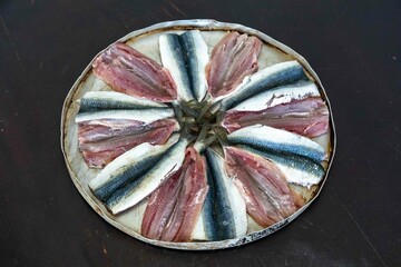 Fresh sardine fish fillets, real and healthy food rich in omega 3