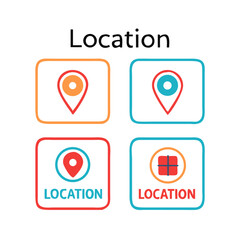 Vivid location icons showcase various mapping and navigation markers with colorful, modern designs.