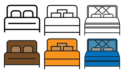 Bed Icons Multi set Bed icon, vector flat illustration