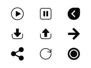 Download, Share, Upload, Arrow vector set collection download icon design graphic element illustration symbol direction editable stock vector illustration