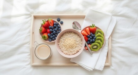Healthy Breakfast Tray, Relaxing Morning Routine