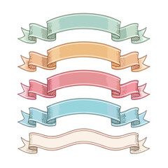 Ribbon banner set. Simple ribbons. Vector