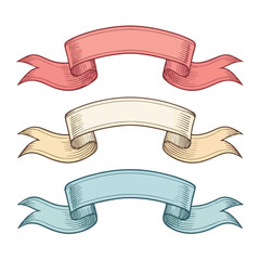 Ribbon banner set. Simple ribbons. Vector