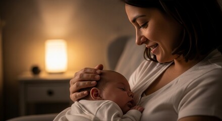 Mother?s Loving Embrace ? Peaceful Nighttime Moment
